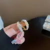 Anillo de Aleación de Moda Pendientes Distintivos Aro de Oreja de Plata 925 con Diamante Rojo Popular en Todo Internet Pin Pequeño Fresco Diamante