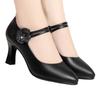 Zapatos de mamá zapatos de una sola capa tacón alto cuero genuino primavera y otoño zapatos de mujer 2023 nuevo primavera de mediana edad hebilla primavera