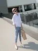 Pantalones de verano finos de pierna ancha para maternidad para mujeres petite, pantalones rectos holgados de nueve puntos, pantalones casuales de maternidad de talla grande con soporte para el vientre