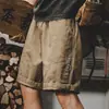 Pantalones cortos de trabajo para hombre, corte holgado estilo japonés, casual vintage de verano estilo americano, pantalones cortos resistentes de moda para hombre de talla grande
