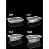 Caixa para Levar Estilo Americano Caixa de Almoço Descartável Retangular 1000ml Plástico Transparente Comercial Espessado Recipiente para Alimentos Caixa de Almoço para Carne Assada