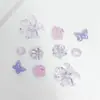 Accesorios Morado Taro para Zuecos de Mariposa Iris DIY Creativos Lindos Hebillas Decorativas para Zapatos para Niñas, Dijes Desmontables para Zapatos