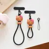 Adequado para corda de desenho animado de líquido real, cordão com comprimento de corda ajustável, cordão curto, cordão para celular, acessórios para celular