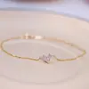 Pulseira de Amor em Prata 925 Banhada a Ouro 18K com Diamante Design de Nicho Levemente Luxuoso de Alta Qualidade Exquisite Versátil Presente para Menina