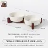 Tazón recto con huella de gato en relieve transfronterizo con base de madera de acacia, tazón de cerámica para gato, tazón para perro, tazón para mascotas anti-derrames, tazón de agua al por mayor