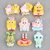 Acessórios de resina dos desenhos animados Bob Esponja DIY Material artesanal Bolsa Acessórios para o cabelo Hairpin Cream Glue DIY Patrick Star Acessórios