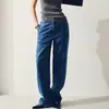 Jeans Vintage Lavados en Azul de Tiro Alto y Pierna Ancha, Pantalones Sueltos de Corte Recto hasta el Suelo con Efecto Adelgazante y Estilo Versátil