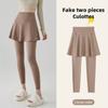 Pantalones de tiburón falsos de dos piezas para mujer, falda pantalón, ropa exterior, cintura alta, ajustados, leggings deportivos, pitillo elásticos, capri, pantalones Barbie de primavera