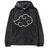 Sudadera con capucha holgada de gran tamaño con estampado de batik lavado de Naruto de animación clásica japonesa de otoño e invierno