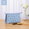 Bolsa de Cosméticos Impermeável de PU em Formato de Diamante, Bolsa de Armazenamento de Viagem de Grande Capacidade, Bolsa de Mão Portátil, Armazenamento Multifuncional para Necessaire