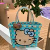 Bolsa Cesta de Verduras Tejida Estilo Caricatura Linda, Bolso de Mujer de Color Contrastante de Verano, Bolso de Mano Familiar, Bolso Pequeño Cuadrado de Playa