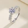 Anillo de trigo de seis garras con imitación de diamante Mosan de Carlo Ge, transmisión en vivo, anillo ajustable de lujo ligero para mujer.
