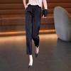 Pantalones Cortos de Moda Versátiles de Verano Nuevos de Jacquard Hielo Seda Sueltos Caídos Pantalones Harem Mujer Cintura Alta Delgados Sueltos Pantalones Mujer