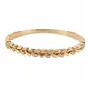 Pulseira de fecho interligado em formato de gota d'água com zircônia, banhada a ouro 18K, joia feminina de luxo leve, alta costura, requintada