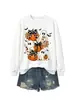 Amazon eBay estación independiente moda divertida versátil mujer fantasma calabaza murciélago lazo sudadera transfronterizo