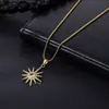 Collar con Colgante de Girasol con Diamantes Completos en Forma de Estrella, Cadena para Clavícula Versátil Elegante de Moda Nicho, Joyería de Lujo Ligero de Gama Alta