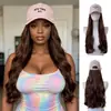 LAZADA Peluca sombrero para mujer africana, peinado largo y rizado, gorra peluca, ondas grandes, cabello sintético