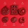 Cinnabar Cru Cristal Translúcido Areia Dourada Acessórios com Estampagem Ouro Pulseira DIY Pingente Colar Enfeites para Pendurar no Carro Atacado