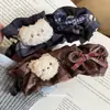 Grampo de Cabelo Laço de Urso em Tecido Acrílico Outono e Inverno Retrô Elegante Versátil Presilha Torcida Acessórios de Cabelo de Luxo Acessível