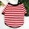 Ropa nueva de verano para perro ropa para mascotas camiseta de rayas con cuello redondo perro mediano y pequeño Bomei Teddy primavera y verano fina
