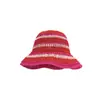 Sombrero de Paja con Taza de Tres Colores para Mujer Verano Playa Pequeña Protector Solar de Copa Plana Mostrando la Cara Sombrero de Paja Tejida para Fotos en la Playa
