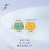 Jade Azul Natural de Agua Pixiu que Atrae la Fortuna Calabaza en Forma de Corazón Cuentas de Transferencia con Agujero Fuerte Retención de Color Accesorios Dorados para DIY