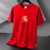 Camiseta Masculina de Algodão Penteado Pesado 220g Manga Curta Gola Redonda Ombro Caído Meia Manga Primavera Verão 2023 Nova Solta Tamanho Plus