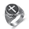 Amazon Souvenir de Viaje Anillo para Hombre de Acero Inoxidable Personalizado Retro con Cruz Anillo para Hombre de Acero Inoxidable con Cruz