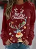 Sudadera con Estampado de Papá Noel de Navidad 24 Casual Manga Larga Cuello Redondo Bloque de Color Moda 3D Para Mujer Estampado 3D Tridimensional