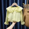 Camisa Timo para niñas 2026 nuevo otoño fina blanca cárdigan estilo coreano casual manga larga top elegante