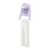 Conjunto de Yoga de Sensación Desnuda Sin Costuras para Mujer Alta Elasticidad Sin Enrollarse Secado Rápido Transpirable Gimnasio Pilates Deporte Conjunto de Dos Piezas para Mujer