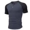 Camiseta casual esportiva masculina de manga curta com estampa digital, gola redonda, abotoada, camiseta para atividades ao ar livre, europeia e americana, transfronteiriça