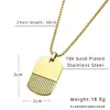 Collar con Colgante de Placa Militar Cuadrada Rayada Geométrica Más Vendido de Amazon para Hombre, Joyería de Acero de Titanio de Gama Alta de Nicho de Lujo Ligero