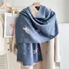 Bufanda de Carruaje de Pony Naranja para Mujer en Primavera, Otoño e Invierno Nuevo Estilo Chal Exterior de Habitación con Aire Acondicionado Bufanda Cálida de Imitación de Cachemir por Ambos Lados