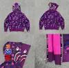 Sudadera con cremallera y camuflaje de tiburón Bape de moda para hombre y mujer, estilo pareja, cárdigan chaqueta con capucha holgado de forro polar puro de moda para hombre