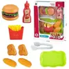 Conjunto de Brinquedo para Meninas, Jogo de Faz de Conta, Lancheira com Doces, Frutas e Hambúrgueres, Chá da Tarde, em Caixa Colorida, Interação Pai-Filho, Brinquedos de Faz de Conta
