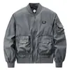 Chaqueta de Vuelo Juvenil para Hombre Estilo 2023 con Cuello Alto, Versátil para Primavera y Otoño, Chaqueta Casual Simple de Moda para Exteriores #