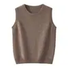 Chaleco de Cachemira Nuevo para Otoño e Invierno con Tirantes Anchos Cuello Redondo Sin Mangas Pulóver Camisola Base de Punto de Cachemira