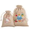 Bolsa de lino al por mayor de fábrica con cordón de lino de imitación, bolsa de almacenamiento, regalo de Navidad, bolsa de embalaje de lino