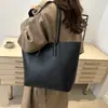 Bolsa Tote Grande com Padrão de Lichia Transfronteiriça para Mulheres 2026 Nova Cor Sólida Moda Casual para o Dia a Dia Simples Bolsa de Ombro