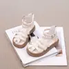 Sandalias Romanas de Princesa para Niñas Verano Nuevo Estilo Sandalias Cerradas para Niños de Punta Moda Suela Suave Sandalias Casuales para Niñas Pequeñas