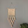 Tapeçaria tecida boêmia criativa de corda de algodão com borla preta e branca, decoração de parede, estilo europeu e americano, decoração de parede interior