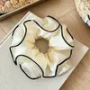 Sensação preguiçosa francesa chiffon quatro camadas elástico de cabelo de intestino grosso acessório de cabelo com babado requintado retrô elástico para rabo de cavalo baixo Francês