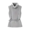 Produtos Novos de Inverno 2025 Roupa Feminina Transfronteiriça Europeia e Americana Moda de Rua Casual Colete de Pele com Gola Alta W091 3049