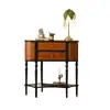 Mesa Consola de Madera Maciza Americana Contra la Pared Mesa Consola Ultradelgada Pasillo Pasillo de Sala de Estar Francesa Gabinete Decorativo Retro Gabinete de Almacenamiento