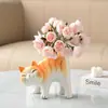 Vaso de Gato Estilo Ins Atacado ou Decorações para Sala de Estar Arranjo de Flores Mesa de Jantar Luxo Acessível Cerâmica Decorações de Flores Presente de Aniversário