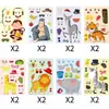 Adesivos de Rosto de Animal da Selva que Mudam Crianças Presente de Aniversário Adesivos Animais Fofos de Desenho Animado Adesivos Criativos DIY Personalização