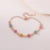 Pulsera de Plata de Ley S925 con Turmalina Yuebao Jewelry Mariposa Trébol de Cuatro Hojas Versátil Estilo para el Trabajo Pulsera en Capas con Piedras Preciosas de Colores Venta al por Mayor