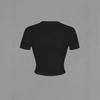 INS Verano 2024 Nueva Camiseta de Moda Irregular Ajustada con Ombligo Descubierto para Mujer de Manga Larga