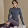Top de ropa de yoga con media cremallera para mujer, otoño e invierno, para correr, ceñido, elástico, de secado rápido, ropa de fitness adelgazante para entrenamiento, manga larga deportiva